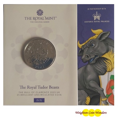 2023 BU £5 Coin Pack - Royal Tudor Beasts - The Bull of Clarence